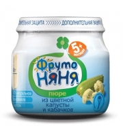 Пюре Фрутоняня цветная капуста и кабачкок с 5 мес., 80 гр.