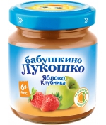 Пюре Бабушкино Лукошко Яблоко-клубника с 6 мес. 100 г
