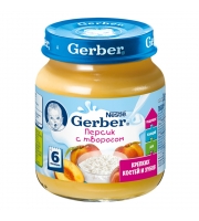 Пюре Gerber персик с творогом с 5 мес. 125 гр.