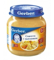 Пюре Gerber Спагетти с цыпленком с 6 мес. 125 гр.