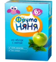 Сок Фрутоняня яблоко с мятой с 6 мес., 200 мл