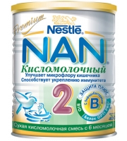 Заменитель Nestle NAN Кисломолочный 2 с 6 месяцев 400 гр.