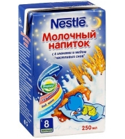 Молочный напиток Nestle с 8 злаками и медом &quot;Счастливых снов&quot; с 8 месяцев 250 мл.