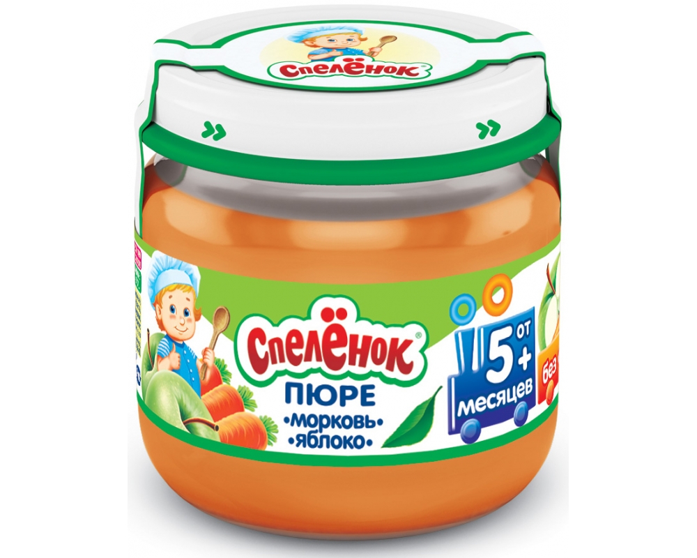 Пюре Спеленок Морковь с яблоком с 5 мес. 80 гр. б/сах.