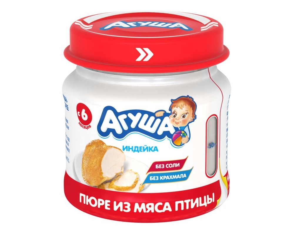 Пюре Агуша Индейка с 6 мес. 80 гр.