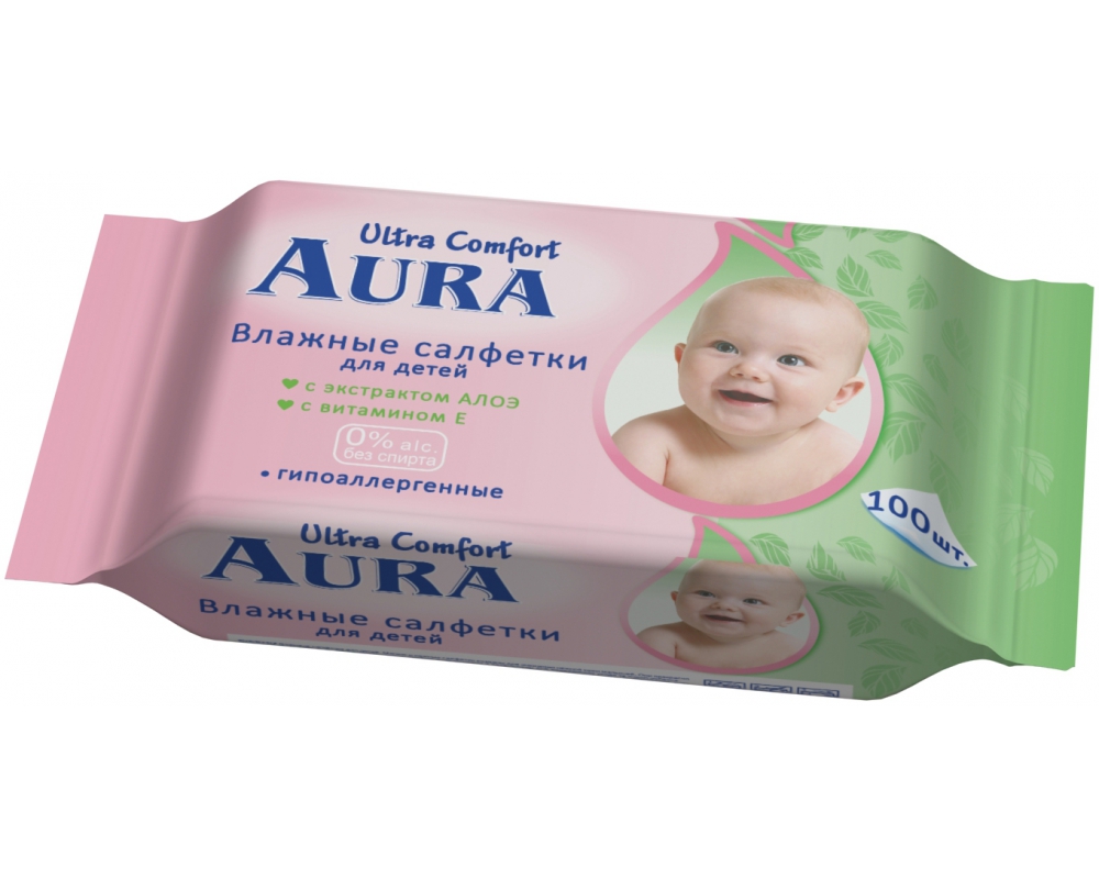Влажные салфетки Aura «Ultra Comfort» 100 шт.