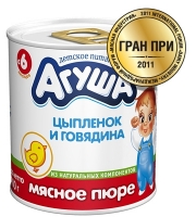 Пюре Агуша цыплен/говяд 100г
